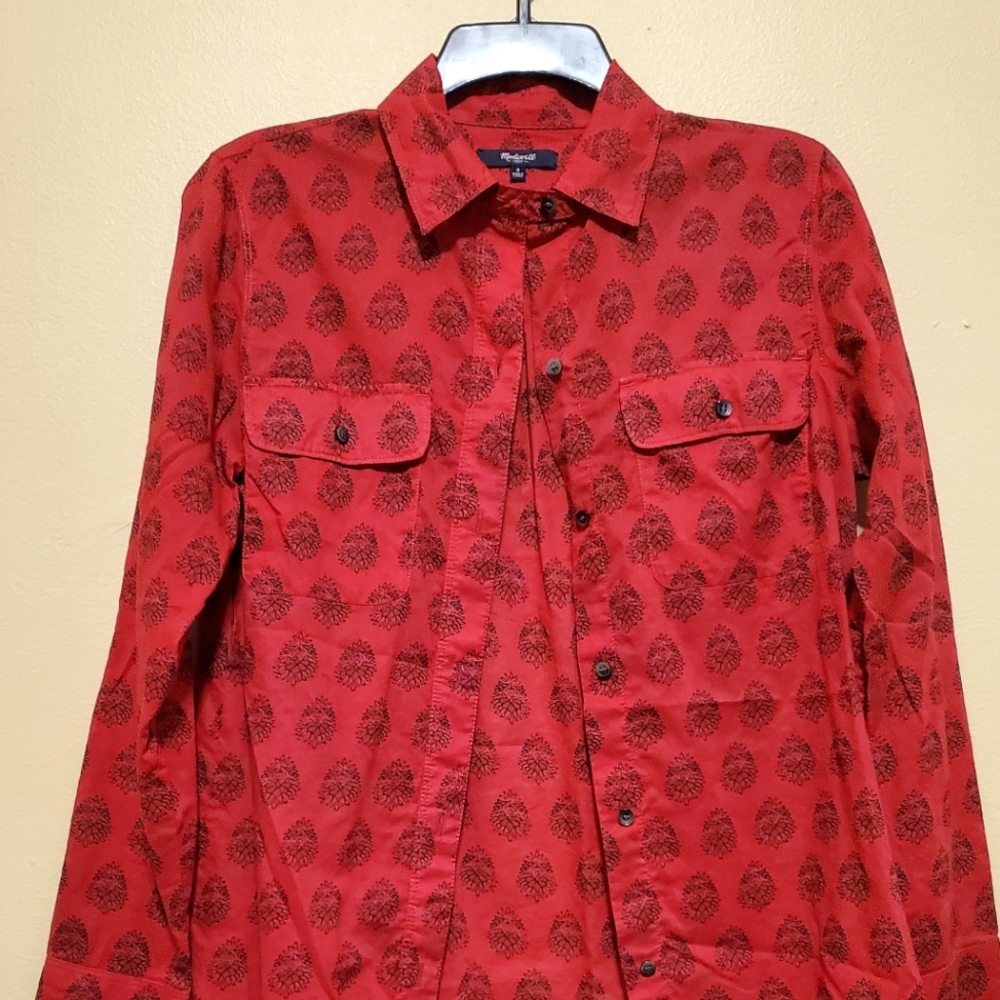 Madewell 1937 Small Red and Black Button-Down